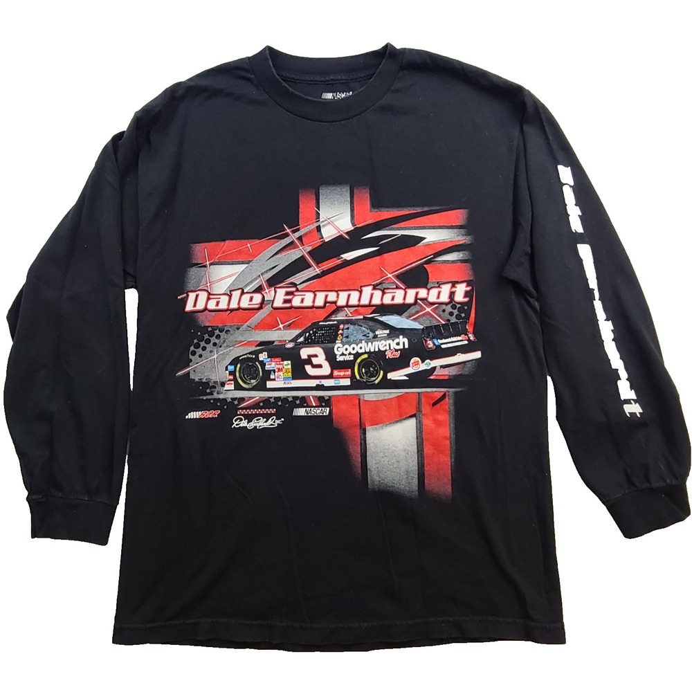 Vintage Dale Earnhardt #3 Racing NASCAR Long Sleeve Shirt Black Large Goodwrench